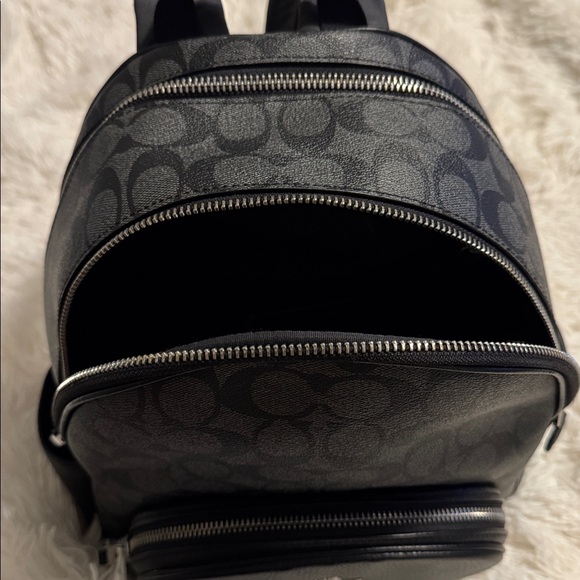 Coach Charcoal and Black Patterned Court Backpack In Signature Canvas - Picture 13 of 16